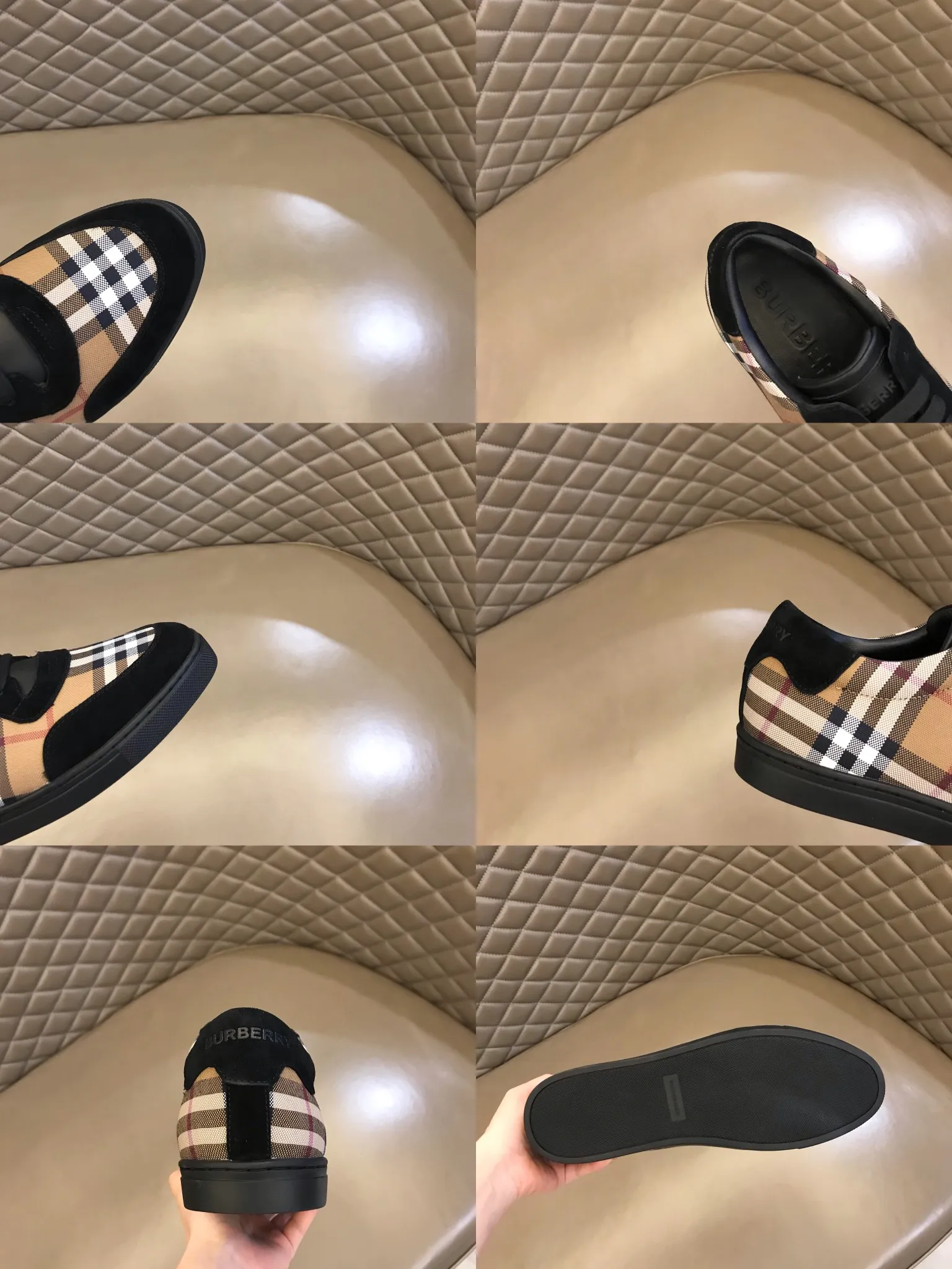 ◾️Men's Shoes💰360 B's men's classic low-top sneakers are reinterpreted with Vintage retro plaid cotton and cowhide materials, and are decorated with a new brand logo. First-layer cowhide lining, embossed Burberry logo on the heel, and original TPU outsole! 38-44 (45 customized)